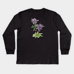 August 28th birthday flower Kids Long Sleeve T-Shirt